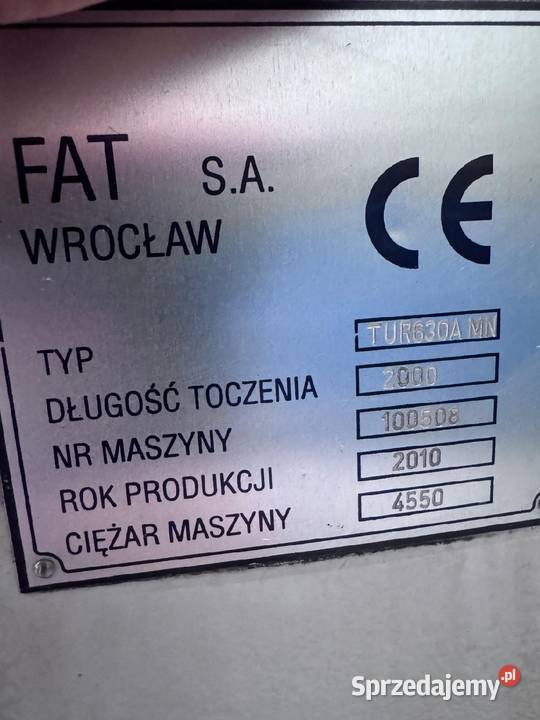 Tokarka CNC TUR 630A MN x 2000 sinumerik 840D Zabrze