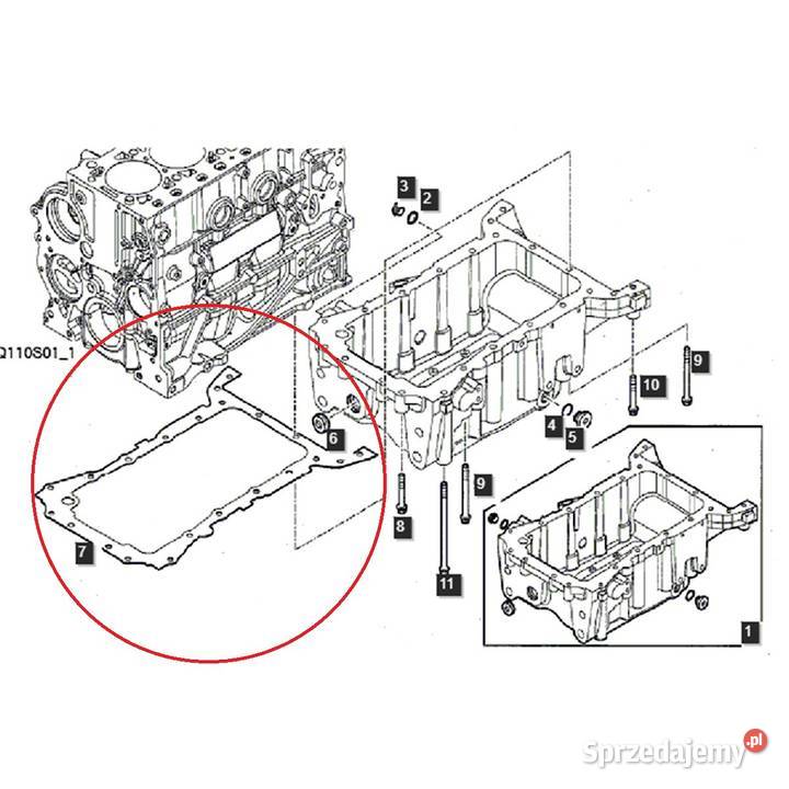 Uszczelka oleju 40199021 LS Tractor miski Tajęcina