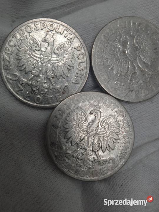 2 RP zestaw 2 złote głowa kobiety 1932r 1933r Małkinia Górna