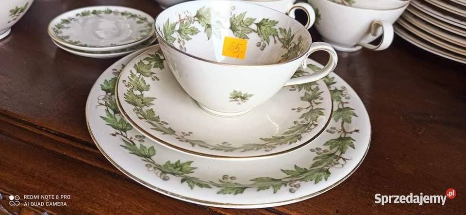 Salaterka Serwis Morbar Liście na złoconej Porcelana i szkło Gdańsk sprzedam