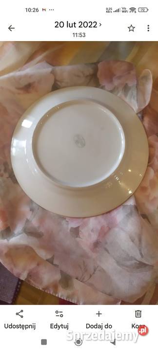 Talerz paterka porcelana Bavaria żółty pas Wrocław