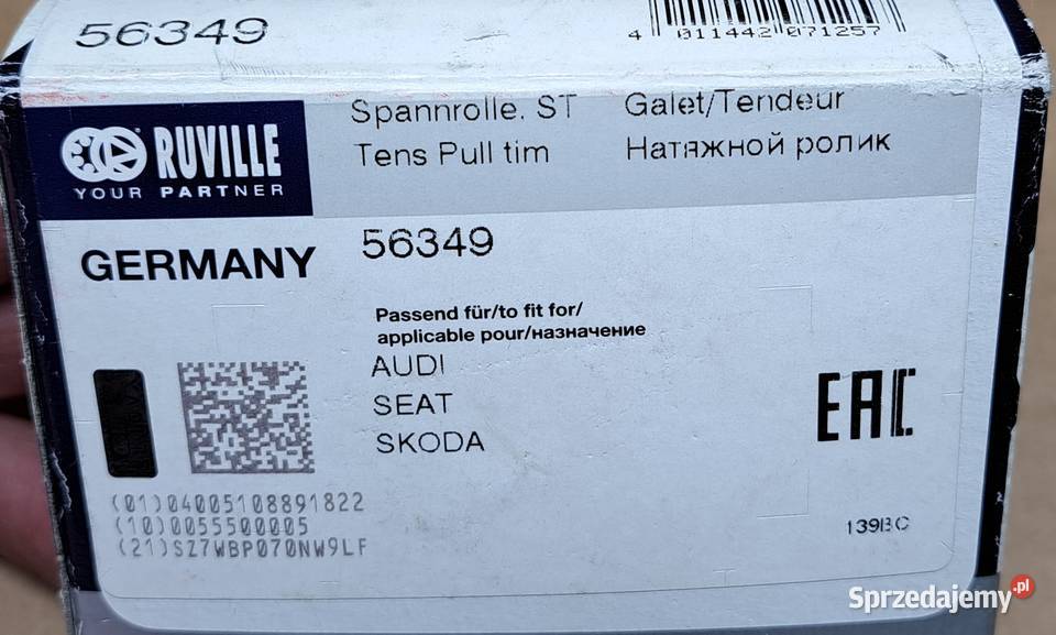 GATES T43219 ROLKA NAPINACZ ROZRZĄDU VW AUDI Mielęcin