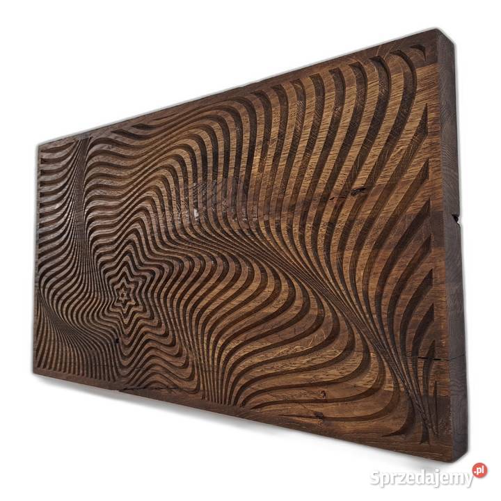 Abstrakcyjna dekoracja z drewna hipnotyczny wzór Malechowo