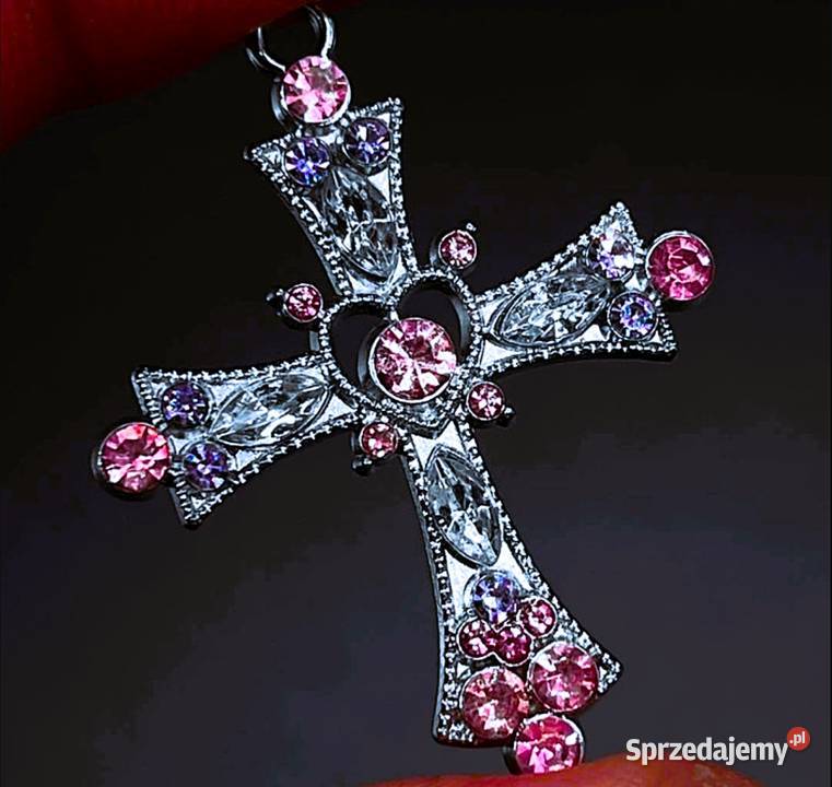 Naszyjnik Krzyżyk Wisiorek Zawieszka Metal Poraj