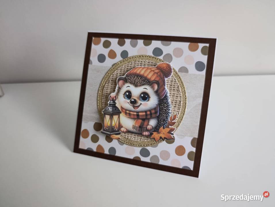Kartka ręcznie robiona na urodziny jeżyk Łódź