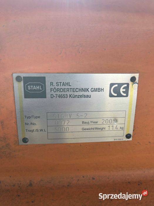 Trawers trawersa regulowany 5T STAHL L 216 Tuliszków