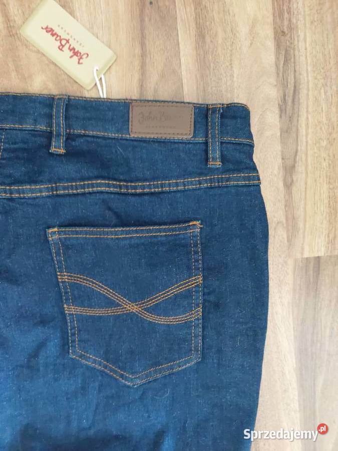Granatowe spodnie jeans JEANSOWE JOHN BANER 48 Długie Spodnie dolnośląskie