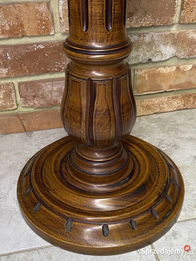 Stolik orzechowy kwietnik podstawa lite drewno Gniezno
