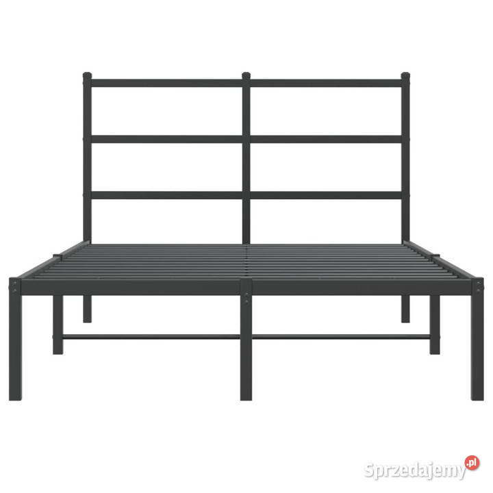 Łóżko Metalowe Czarne Rama Łóżka Ze Stelażem 90cm