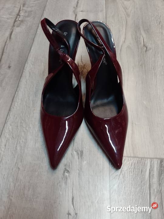 39 Bordowe Burgundowe czółenka wieczorowe z Kraków