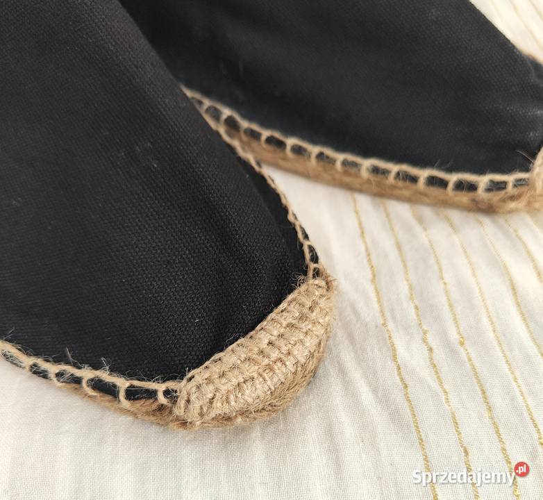 Czarne espadryle męskie 45 płócienne letnie buty inna Szczecin