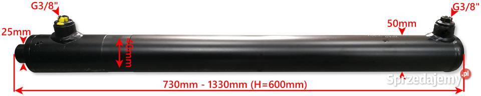 SIŁOWNIK HYDRAULICZNY SMTG 40x25 SKOK 600 2STR Solec Kujawski