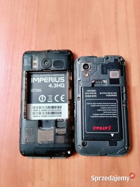 Dwa uzywane smartfony IMPERIUS i Samsung Stąporków sprzedam
