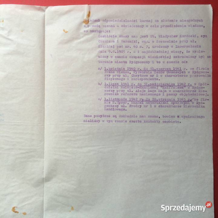 1330 Oświadczenie Świadków Kordecki zachodniopomorskie Szczecin