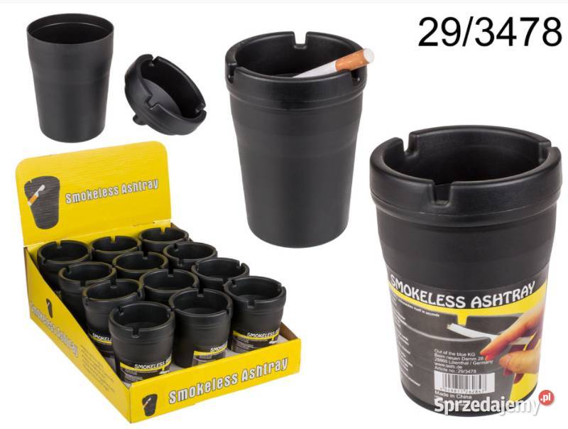 Czarna Popielniczka w Kształcie Kubka Zamykana śląskie