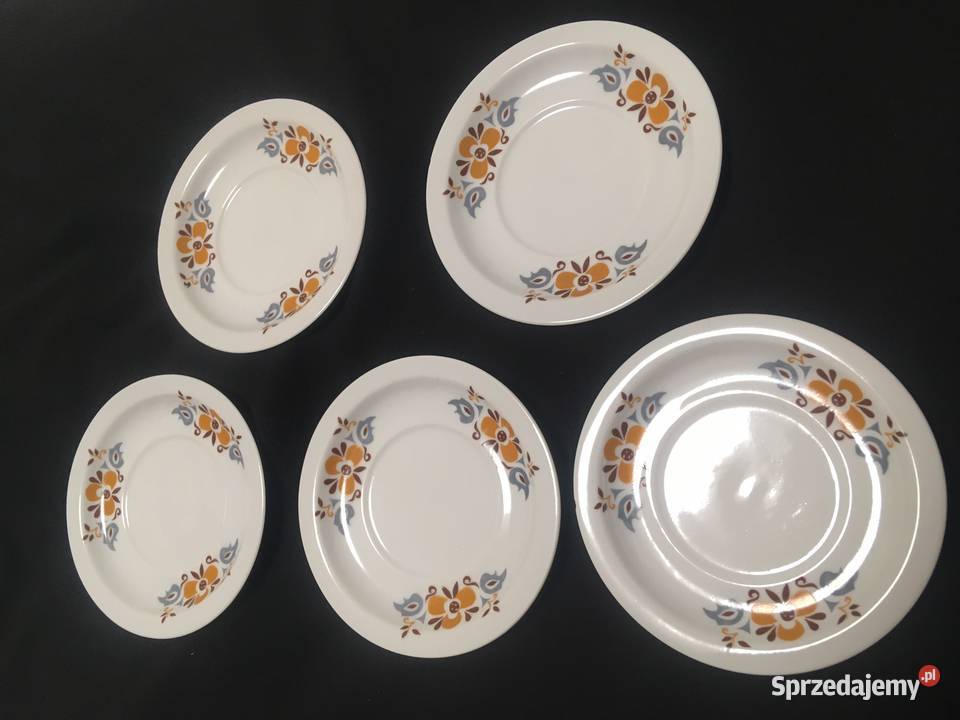 PRL stare talerzyki talerze WAWEL Porcelana i szkło