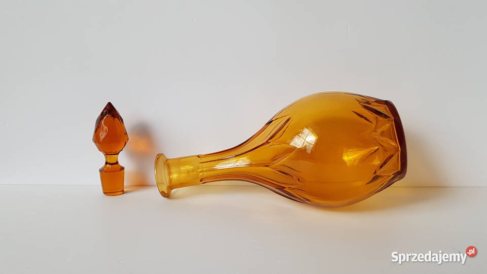 Stara szklana karafka kolorowe szkło Dąbrowa Górnicza