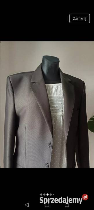 Marynarka Wełniana wool czarna o kroju męskim Krosno