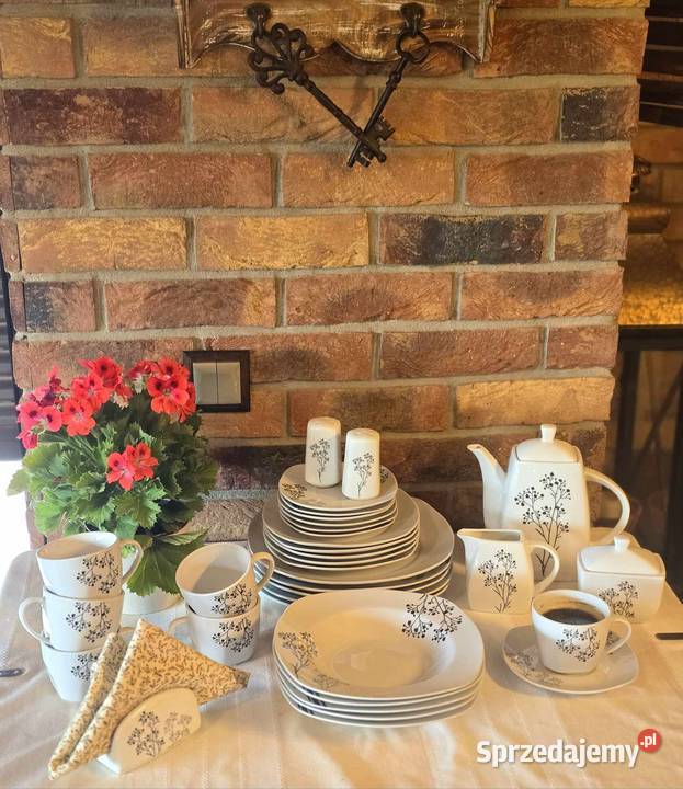 Zestaw obiadowy 38 el Wyposażenie wnętrz Kamienica sprzedam