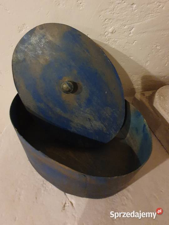 PUDEŁKO SZKATUŁKApokrywka drewno niebieskie sprzedam