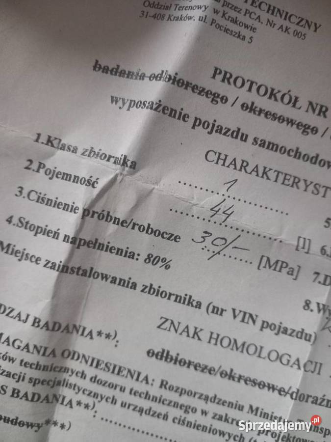 Butla gazowa w kolo Zakrzówek