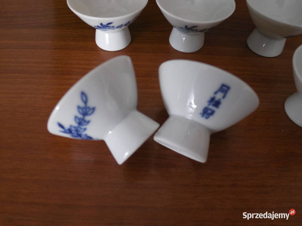 Kieliszki do sakke 6 JAPONIA Porcelana i szkło Raszków