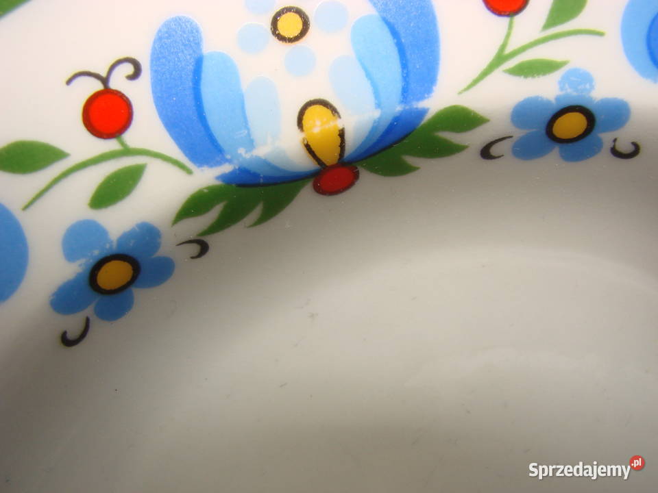 Lubiana wzór kaszubski talerz obiadowy PRL Pruszcz Gdański