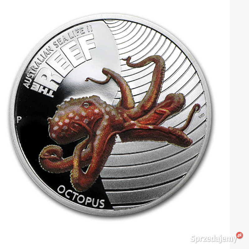 Ośmiornica Srebrna moneta kolekcjonerska z serii mazowieckie Warszawa