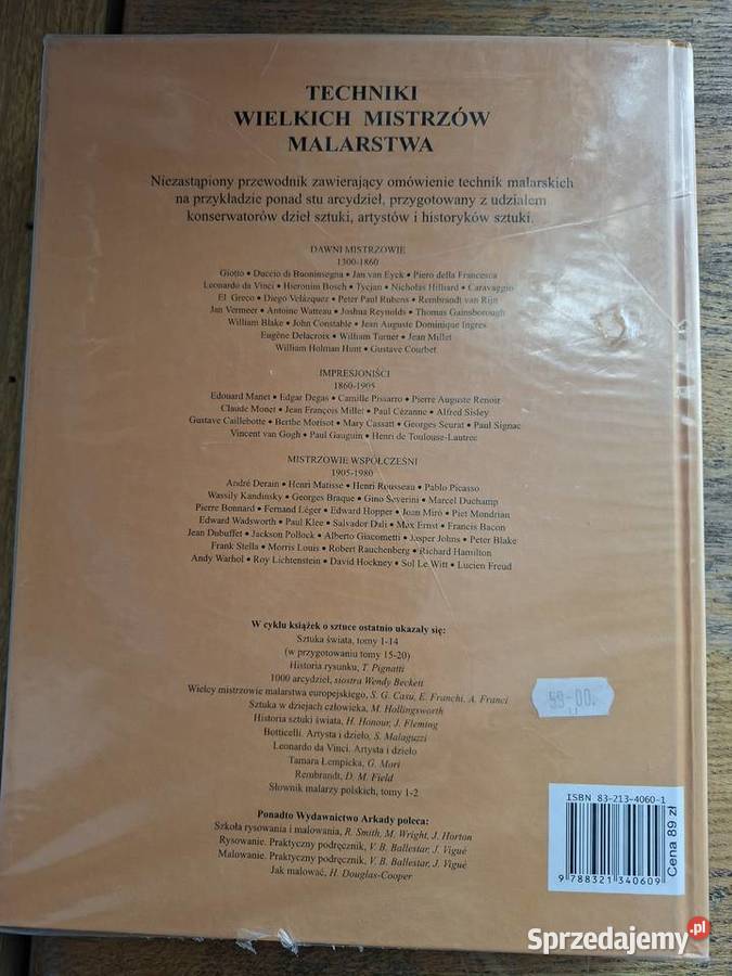 Techniki wielkich mistrzów malarstwa Arkady Kraków