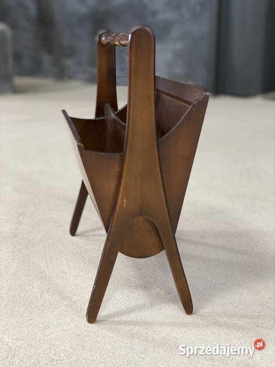 Gazetnik vintage MCM orzech zachodniopomorskie Budno