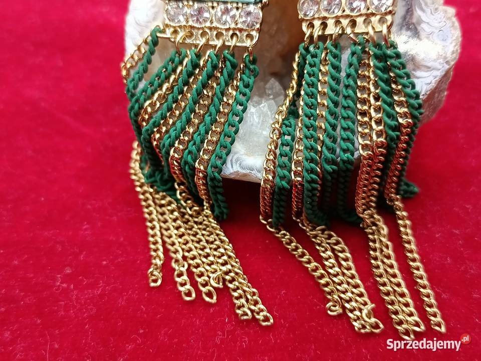 Kolczyki długie błyszczące wyraźny kolor lubelskie