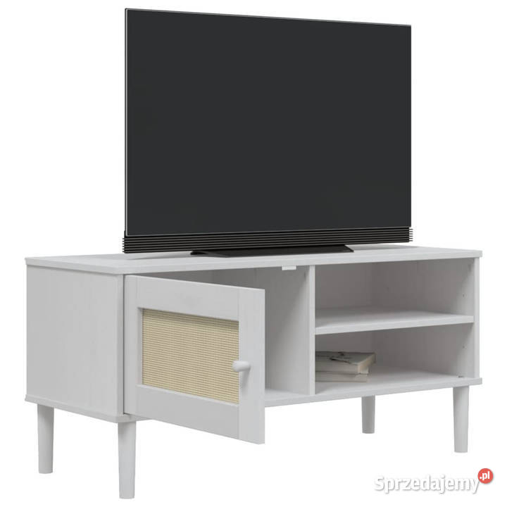 Szafka TV SENJA z plecionką biała 106x40x49 Warszawa