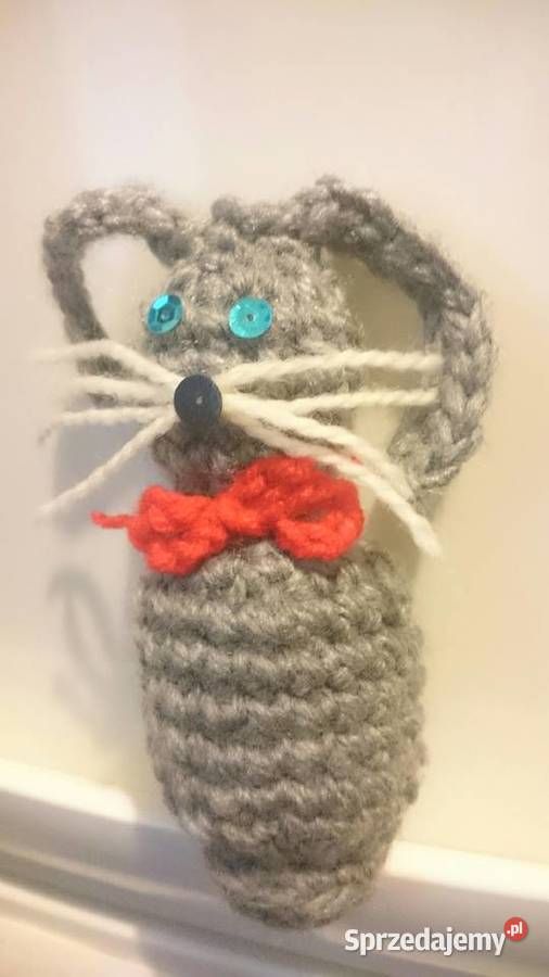 Zając wielkanocny szydełkowy do koszyczka ozdoba Bolesławiec