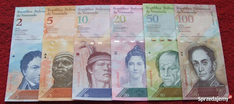 WENEZUELA Kolekcjonerskie Banknoty Zestaw 6