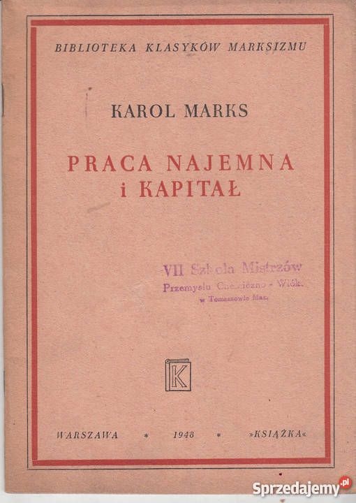 01326 PRACA NAJEMNA I KAPITAŁ KAROL MARKS ZE Czyrna