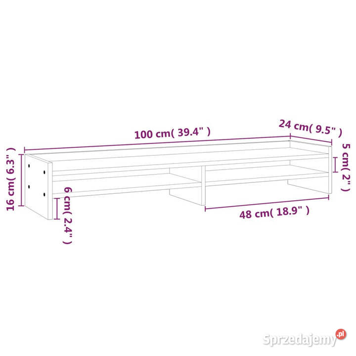 Podstawka na monitor szara 100x24x16 lite drewno Warszawa