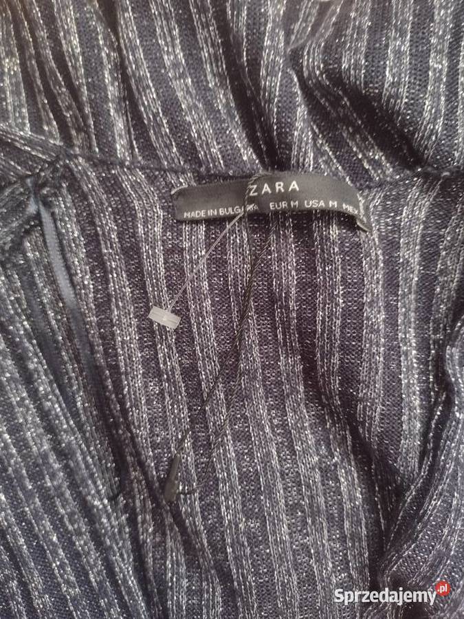 38M ZARAGranatowosrebrna sukienka dzianinowa Kraków sprzedam