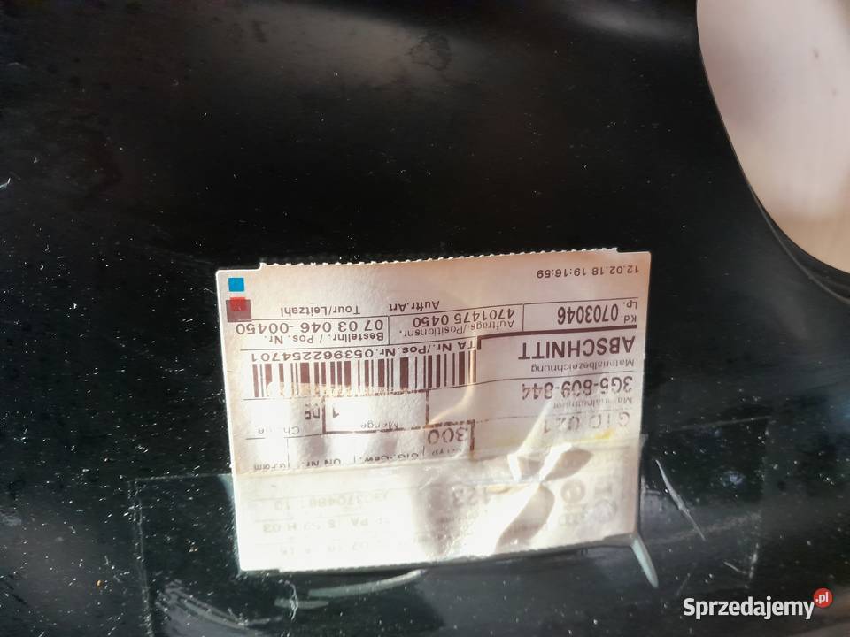 Vw passat b8 błotnik prawy tył sedan 3G5809844 Błotniki Międzychód