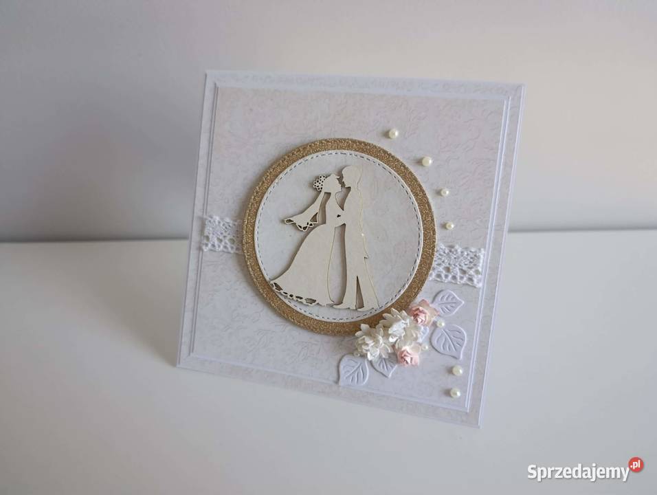 Kartka na Ślub ręcznie robiona handmade Antyki, Sztuka, Kolekcje Łódź