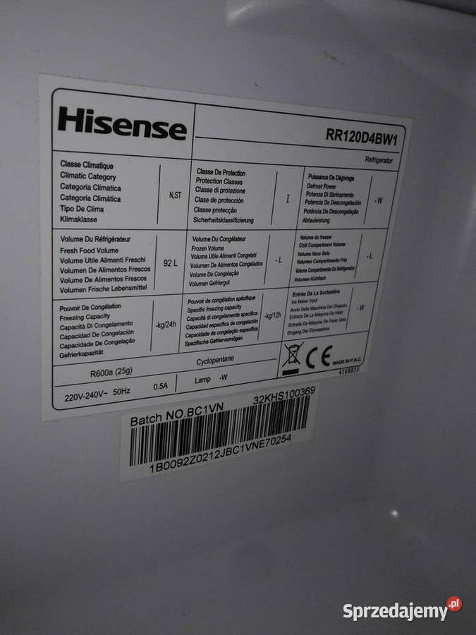Mała lodówka Hisense Gorzyce