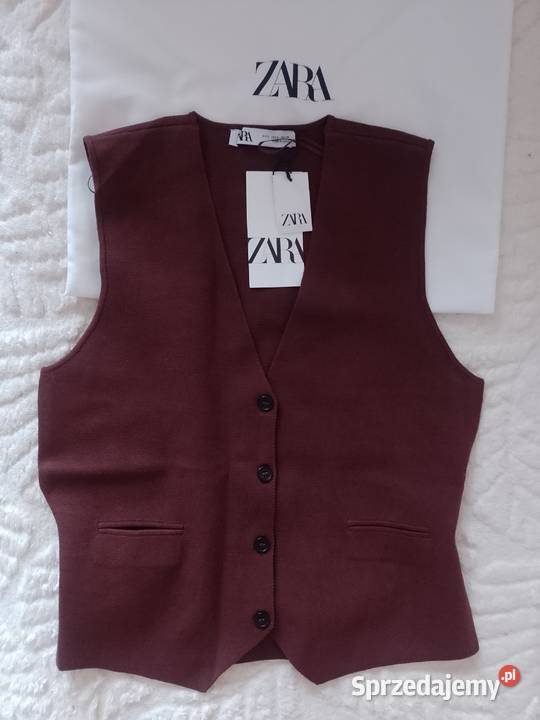 40L ZARA Brązowa Dzianinowa Kamizelka Rozmiar 40(L) Kraków sprzedam