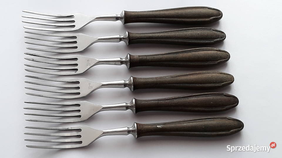 Widelce obiadowe 2 BAKELIT sztućce PRL Dąbrowa Górnicza sprzedam