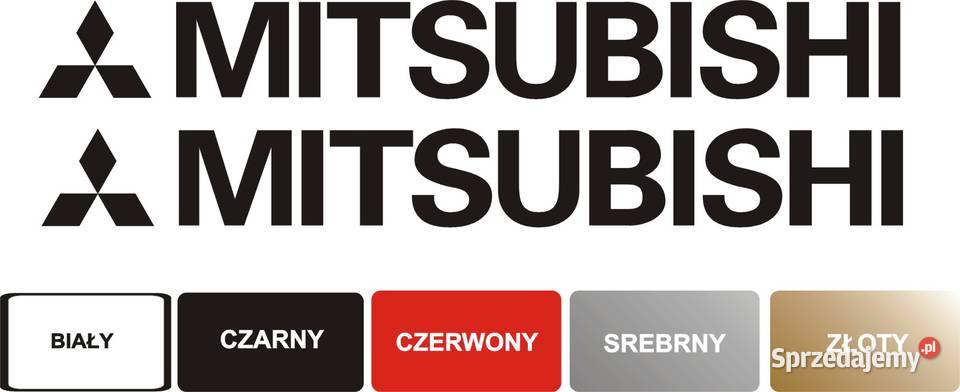 MITSUBISHI 2 40x45 czarne naklejki na samochód Kraków