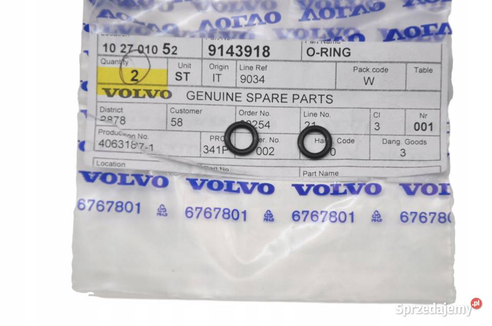 VOLVO oring uszczelka przewodu wysprzeglika OE dolnośląskie Bielany Wrocławskie
