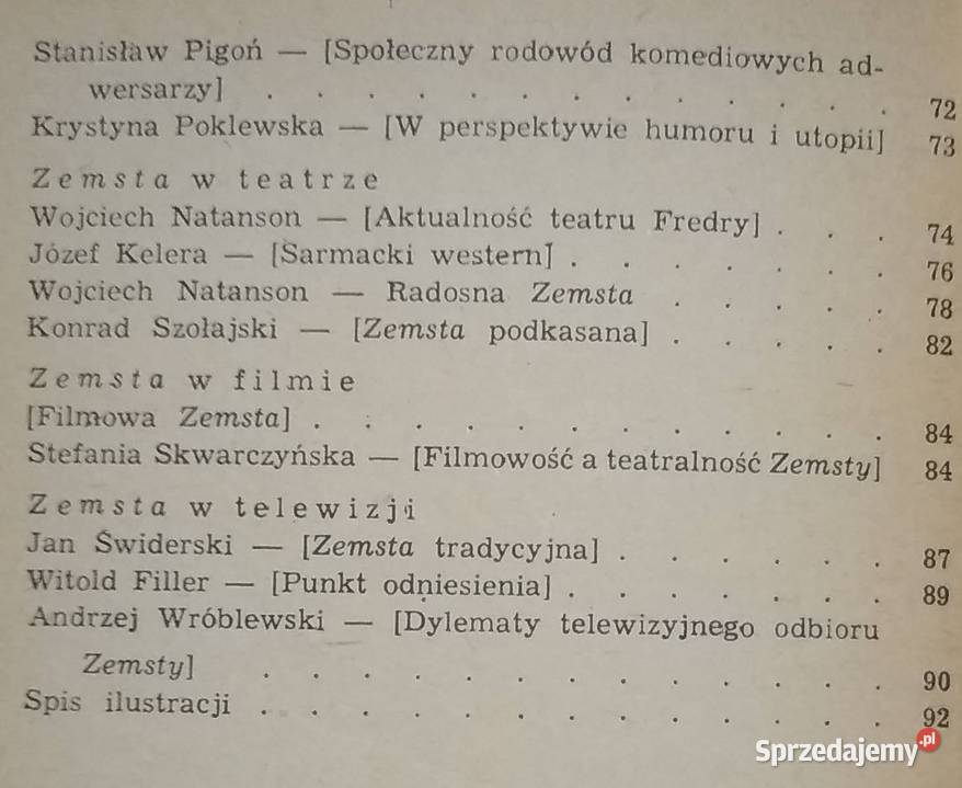 Zemsta A Fredry Mieczysław Inglot Pozostałe Gdańsk sprzedam