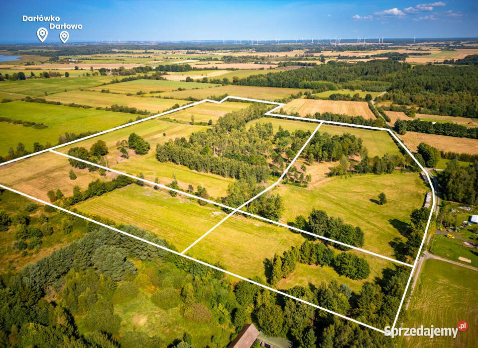 Działka budowlana 300m Gleźnówko jezioro morze i Darłowo