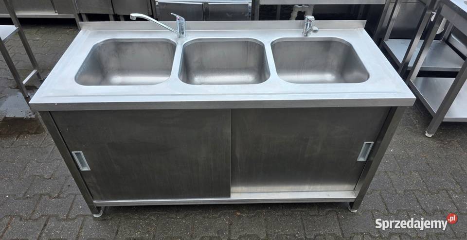 Zlew 3 Komorowy z Szafką Drzwi Suwane 1506085 Gastronomia Nowe Skalmierzyce