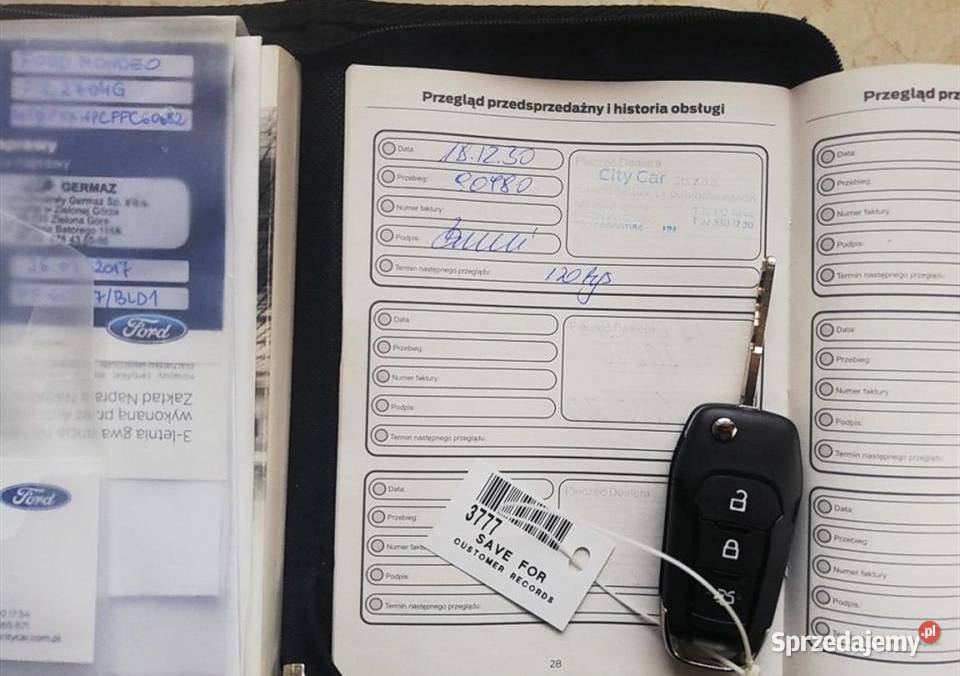 Ford Mondeo Mk5 krajowy serwisowany w ASO niski wielofunkcyjna kierownica łódzkie Wieluń