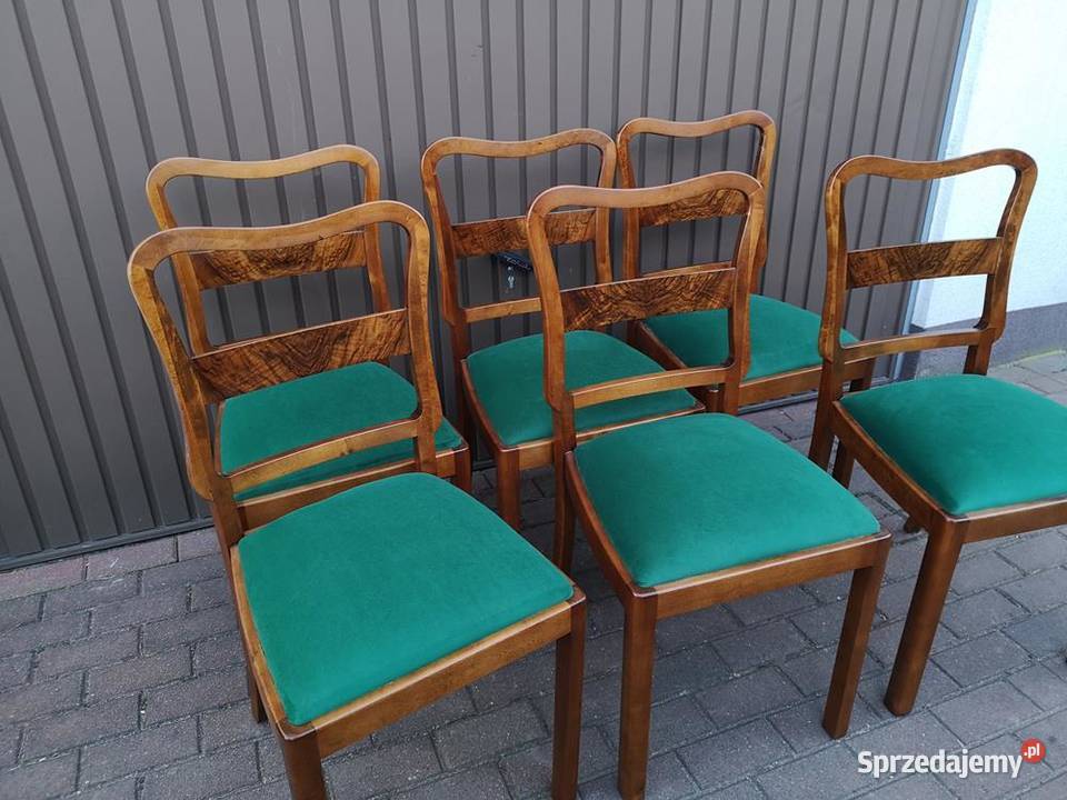 Krzesła ARTDECO Stare Antyk Komplet 6 Sztuk Swarzędz sprzedam