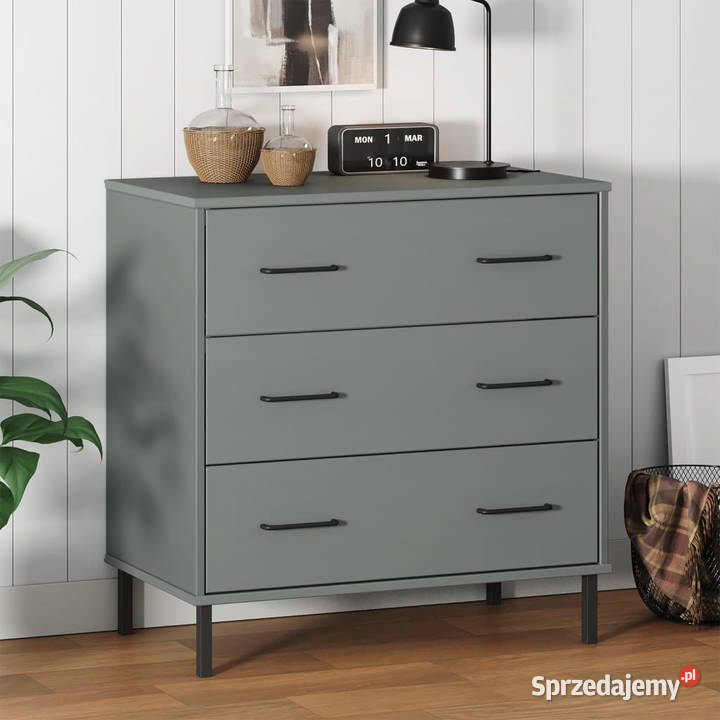 Komoda OSLO z 3 szufladami szara 77x40x795 lite Warszawa